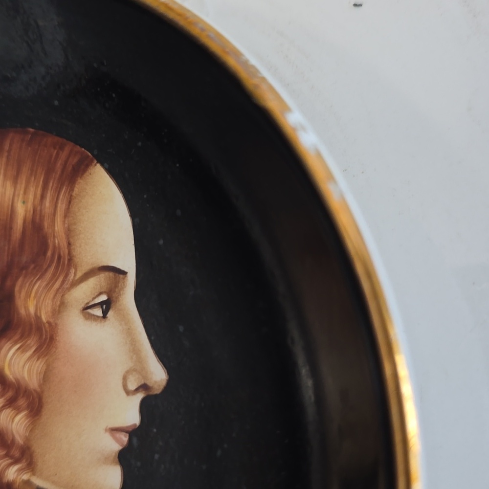 Portrait Lady L. Tournabuoni Genova Italy Decorative Ceramic Plate - Picture 12 of 14